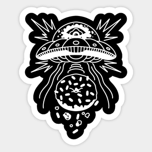 Donut UFO Inverted Sticker